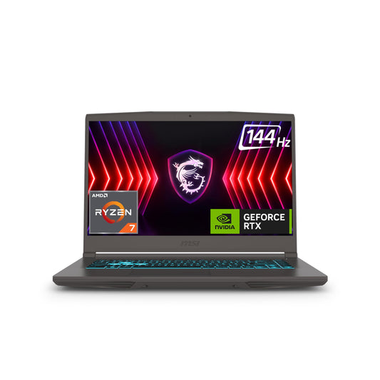 MSI Thin A15, AMD 7th Gen. Ryzen 7 7735HS, 40CM FHD 144Hz Gaming Laptop (16GB/1TB NVMe SSD/Windows 11 Home/NVIDIA GeForce RTX 3050, GDDR6 4GB/Cosmos Gray/1.8Kg) B7UC-103IN