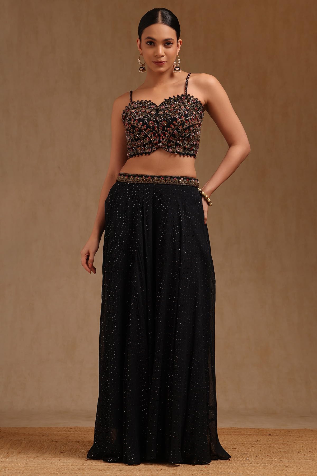 Soch Women's Georgette Salwar Suit Set (OWA5CD22394_Navy Blue