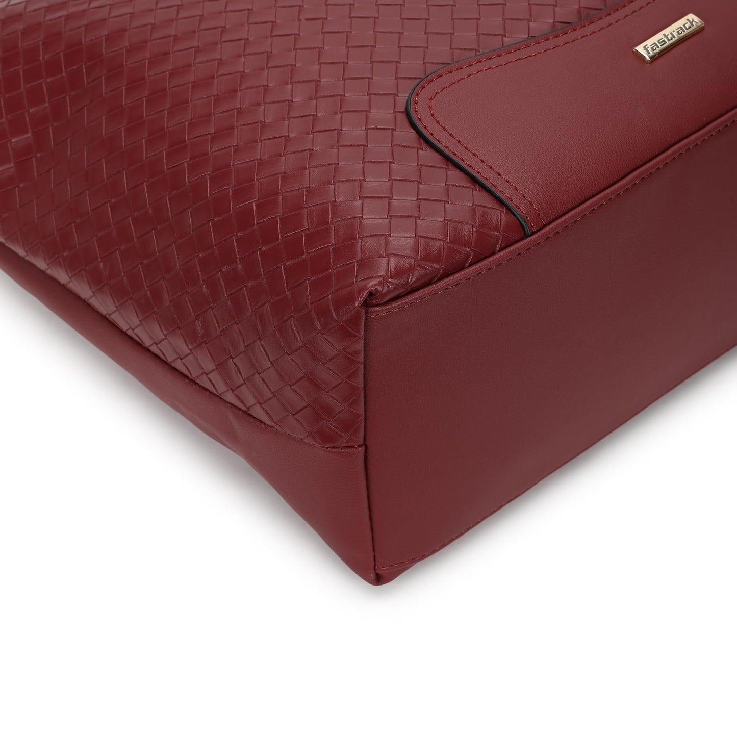 Fastrack Textured Quilted Weaving Tote Bag For Women | Fits Upto 15" Laptop | Trendy Faux Leather Tote With Zip Closure and Comfy Shoulder Straps | Spacious Handbag With Inner Pockets