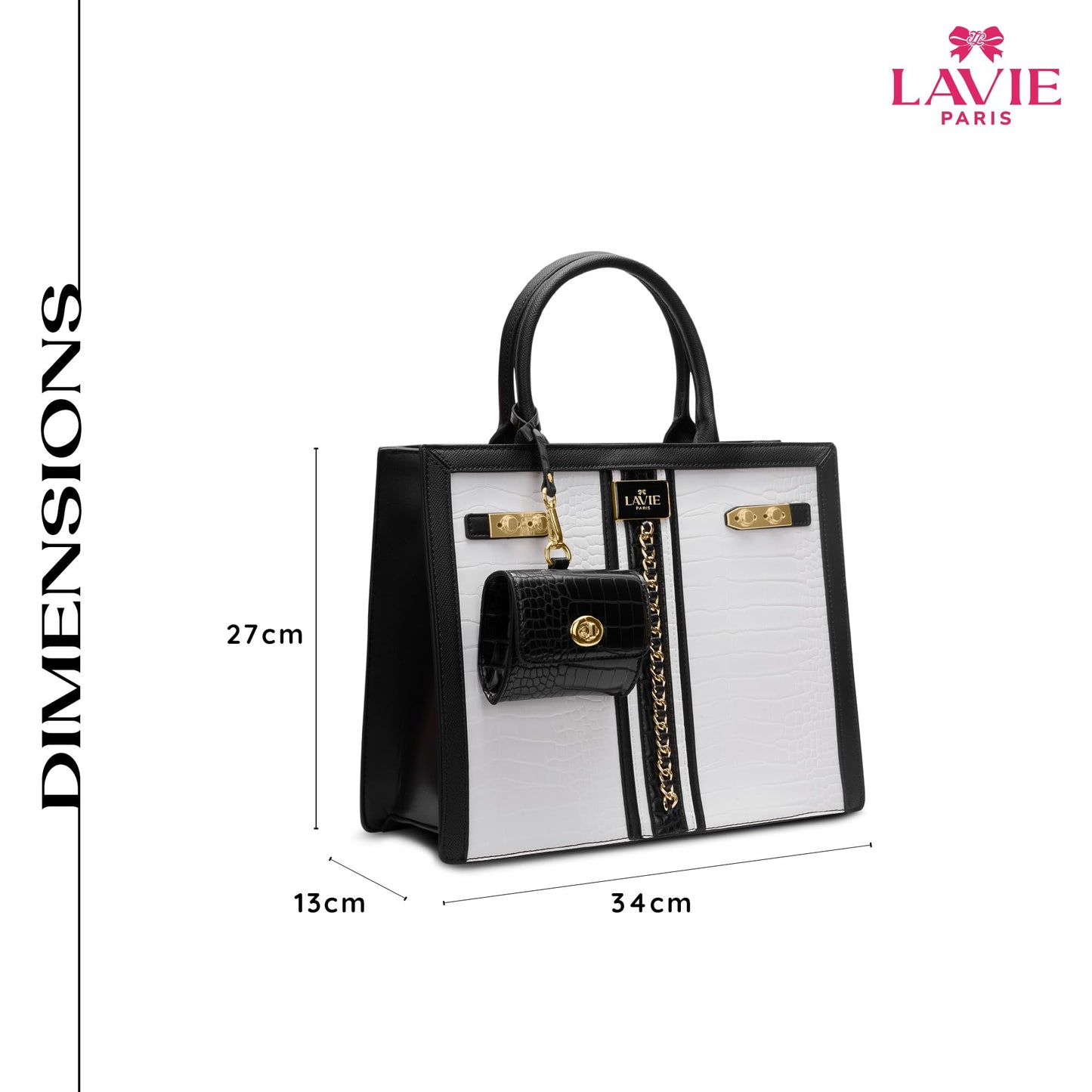 LAVIE PARIS Women's Louvre Chain Satchel Bag | Satchel Handbag for Work | Ladies Purse | Stylish Shoulder Bag | Gift for Women