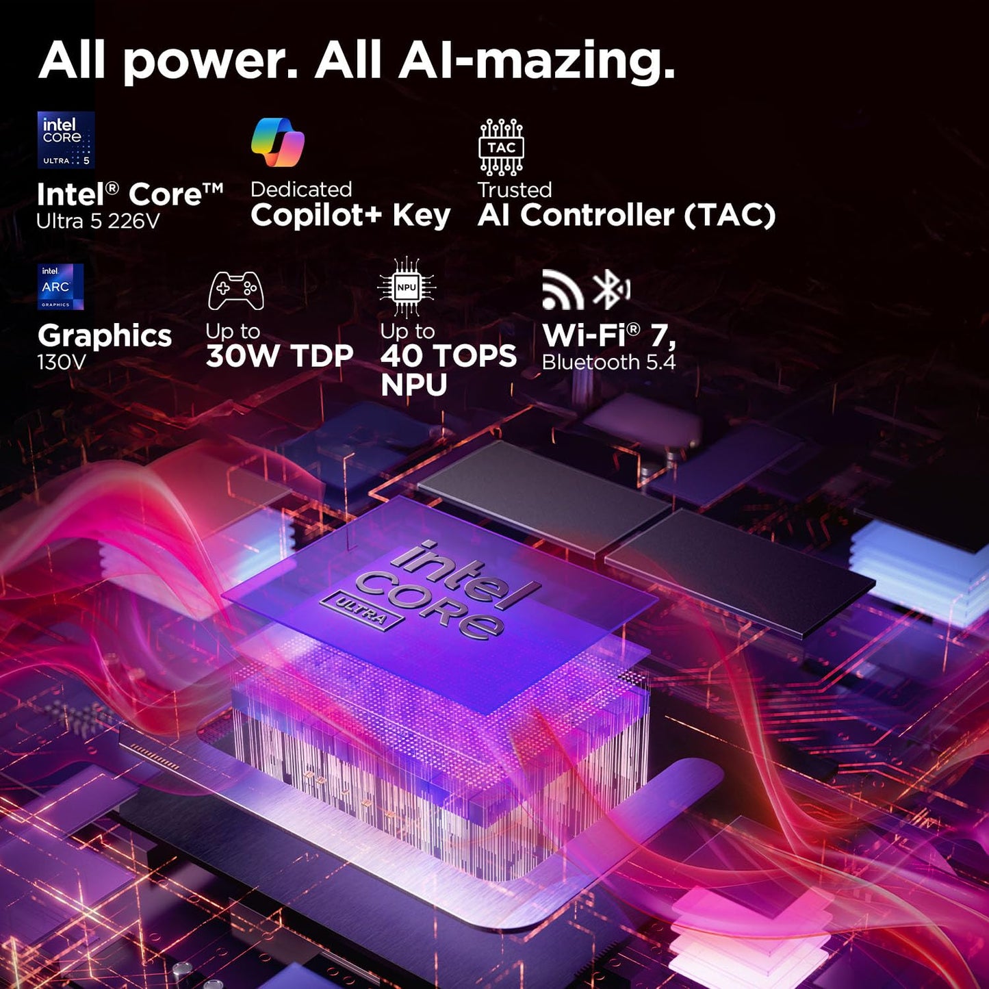 Lenovo Yoga Slim 7 Aura Edition Intel Core Ultra 5 226V,Copilot+ AI PC(16GB RAM/1TB SSD/14(35.5cm)/WUXGA OLED/40 Tops/Windows 11/Office Home 2024/1Yr ADP Free/Grey/1.19Kg), 83JX005FIN AI Laptop