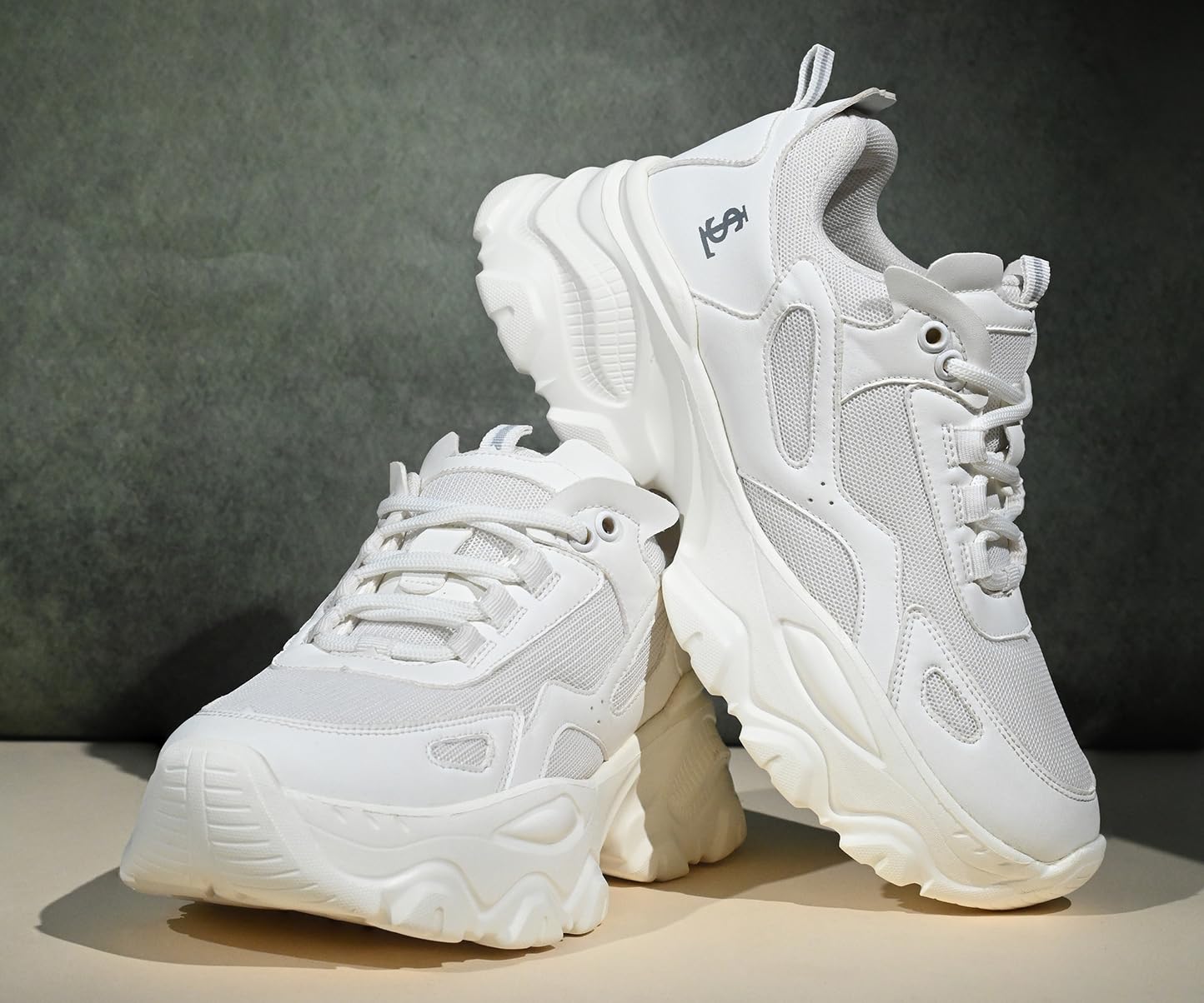 LOUIS STITCH Women’s Sneakers White | Comfortable Lightweight Walking Shoes | Stylish Casual Lace-Up Trainers for Daily Wea | LSLD-SNK-01-WH | (UK-3)