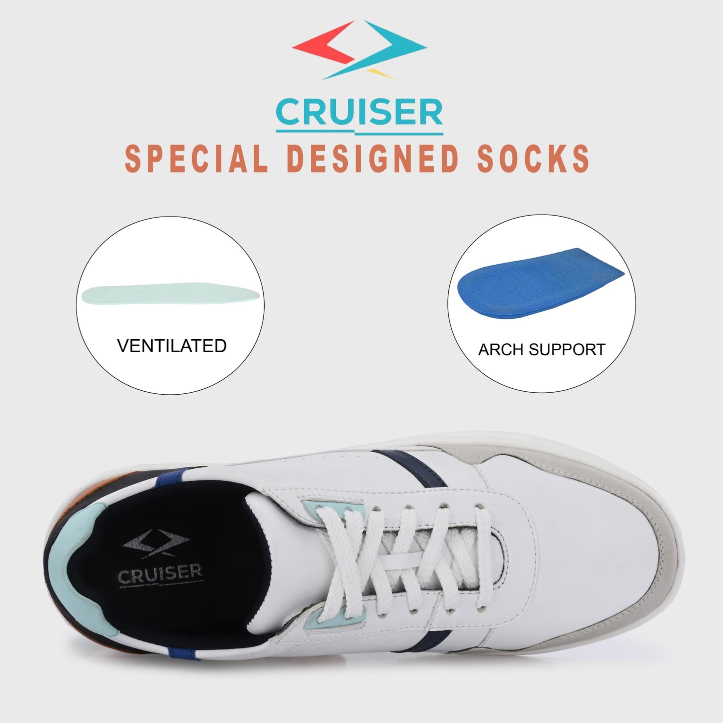 Cruiser Men's Travis White Sneakers_6 UK (2565-6)