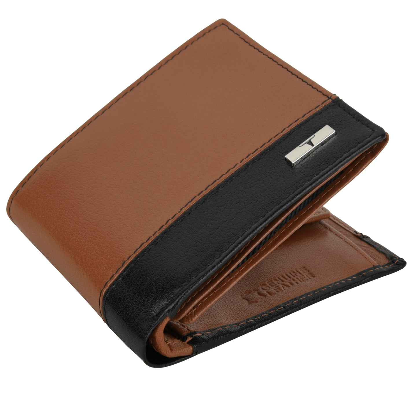 URBAN FOREST Seattle Cognac/Black Leather Wallet for Men