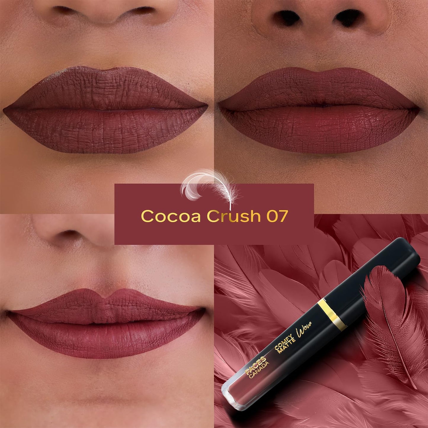 FACESCANADA Comfy Matte Wow Liquid Lipstick - Cocoa Crush 07, 3.8Ml | One Swipe Application | Highly Pigmented | Comfortable Wear | Glides Smoothly | Long Lasting | Transferproof