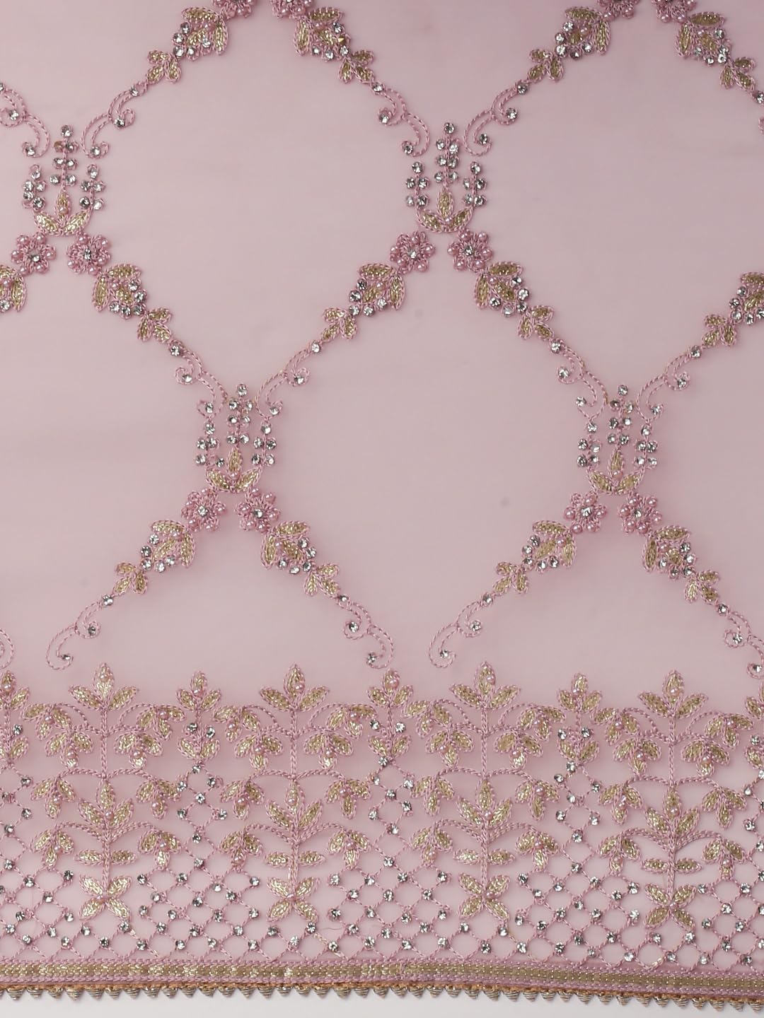 MOHEY Women's Organza Machine Resham Boota & Border Work Saree with Unstitched Blouse Piece - Purple