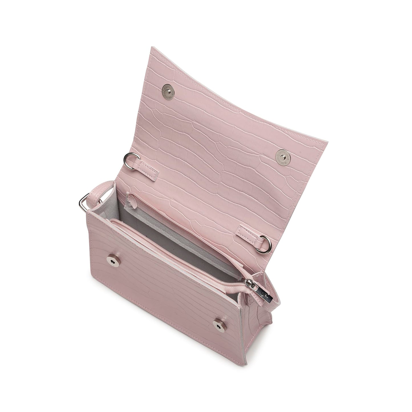 Fastrack Party Sling Bag for Women |Stylish and Structured Handbag for Girls, Ladies, Women | Textured Bag Made of faux Leather (pink)