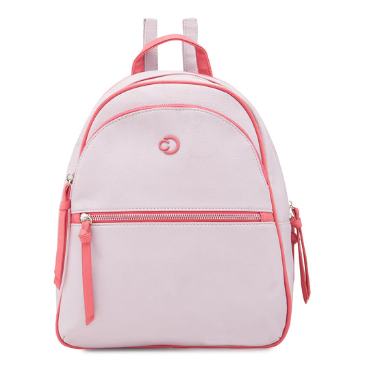 Caprese Mia Fashion Backpack Lilac Chic Dual-Color Backpack with Tassel Keychain, Ideal for College, Travel and Daily use