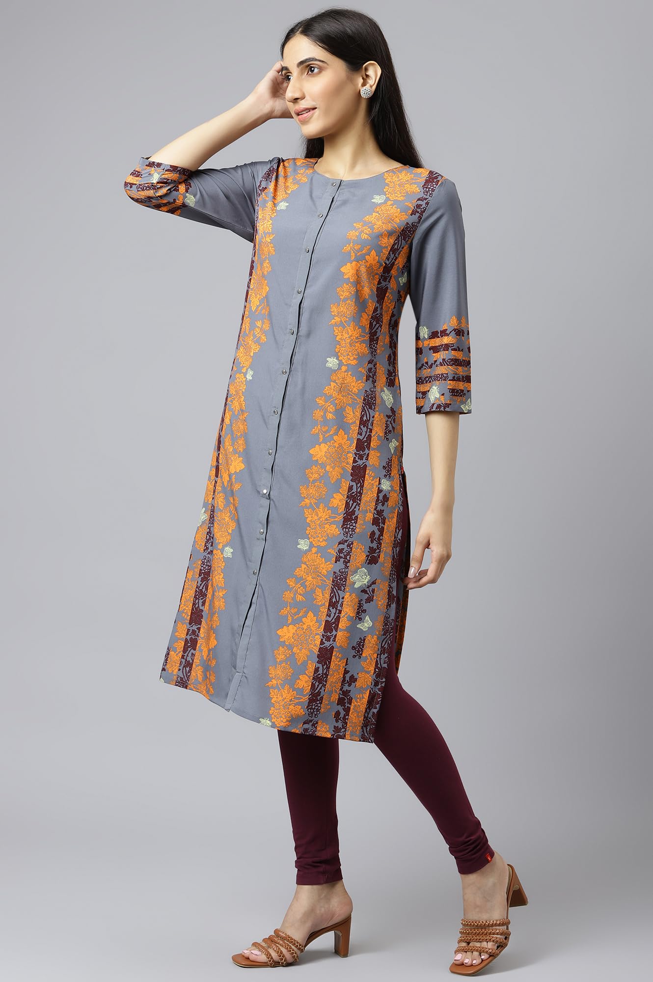 W for Woman women's Regular Tight (21AUW60105-216291_Wine_Purple)