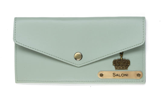 AICA Personalized Name & Charm Leather Womens Wallet (Mint Green) | Customized Gifts for Women Girls | Gifts for Women | Wallet for Woman | Diwali Gifts | Wallet for Women | Corporate Gifts for Staff