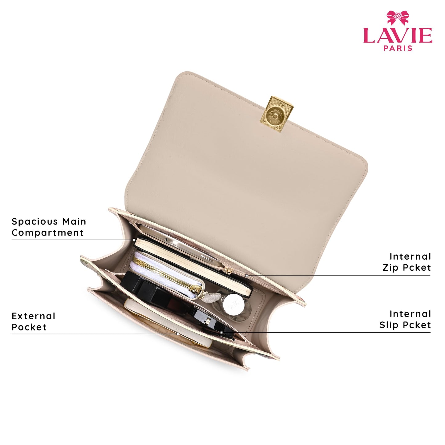 LAVIE PARIS Women's Fluer Medium Flap Crossbody Sling Bag | Ladies Purse Handbag | Gift for Women