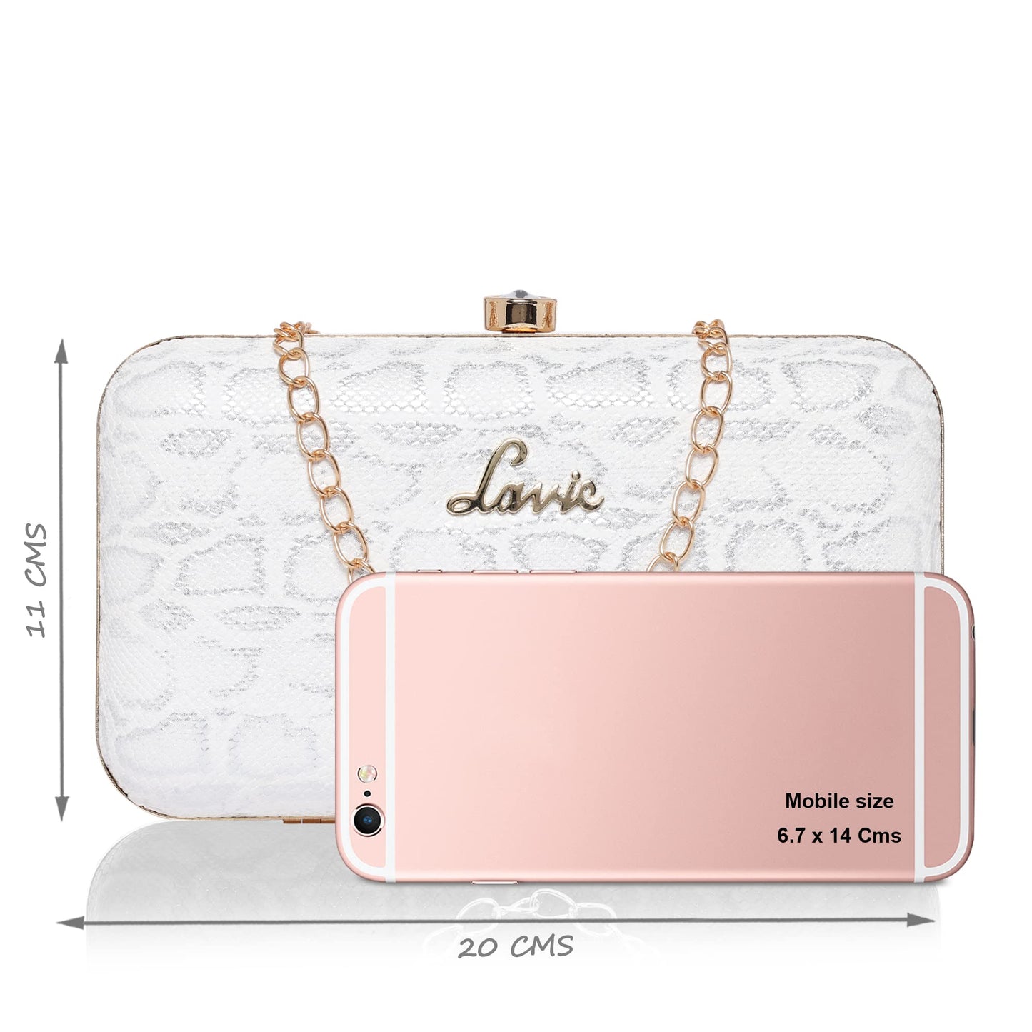 Lavie Women's Blink Framed Clutch Silver Ladies Purse Handbag