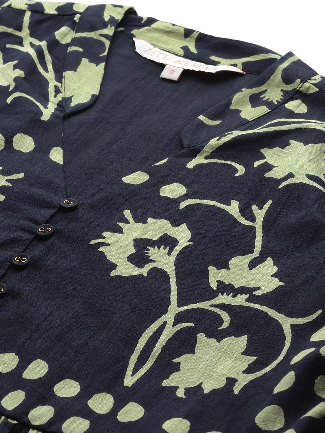 Ritu Kumar Black Geometric Print Full Sleeve Shirt