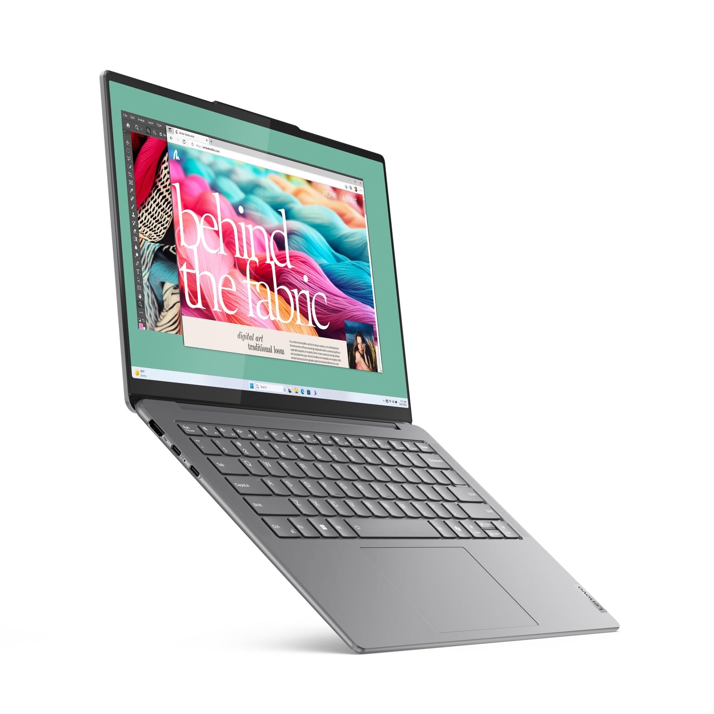Lenovo Yoga Slim 7 Intel Core Ultra 5 125H (16GB RAM/1TB SSD/14 (35.5cm)/WUXGA OLED/Copilot+ PC/Windows 11/MSO 365 Basic+Office 2024/1Yr ADP Free/Teal/1.39Kg), 83CV00G2IN