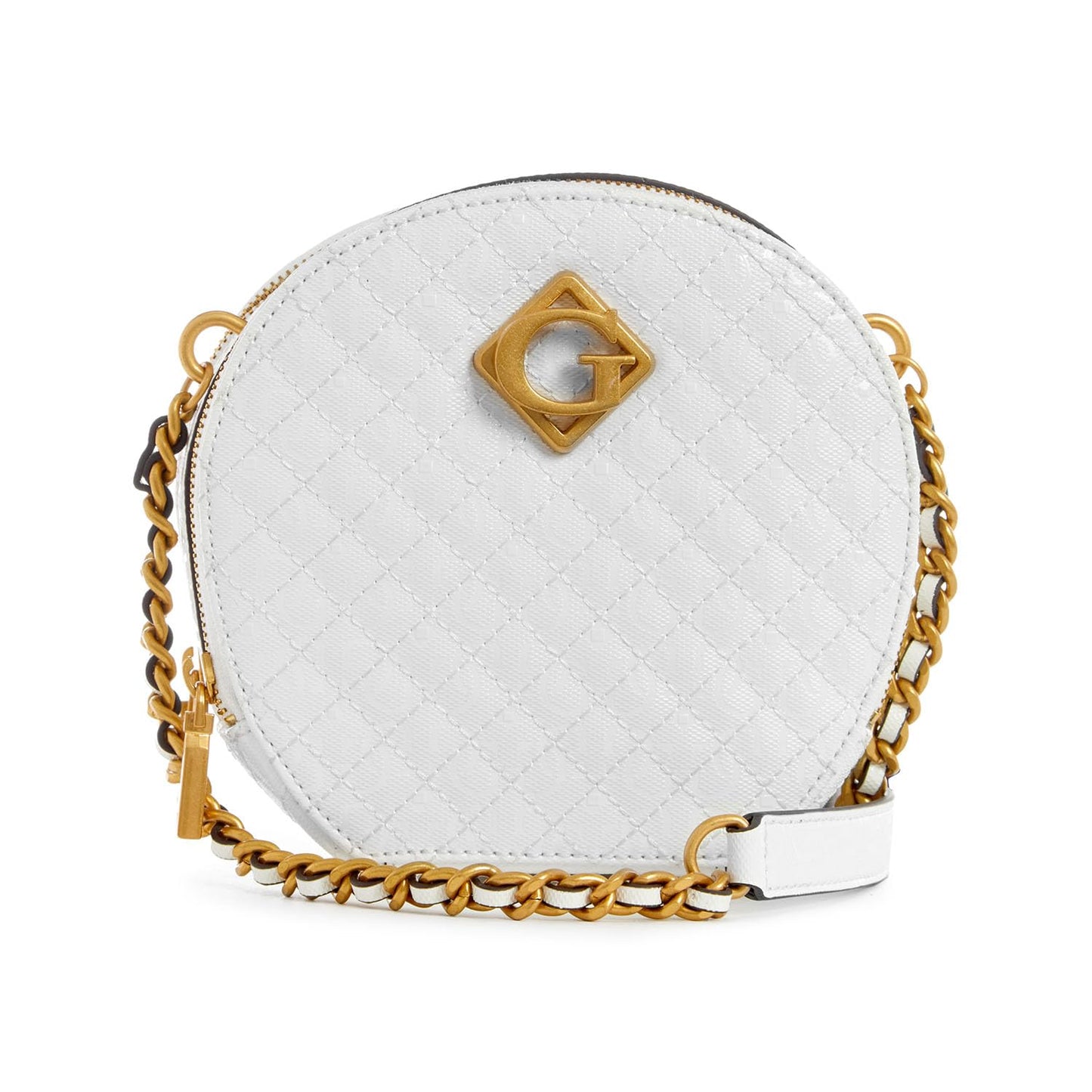 Guess Women's White Quilted Crossbody Bag| Ladies Purse Handbags | Gift For Ladies