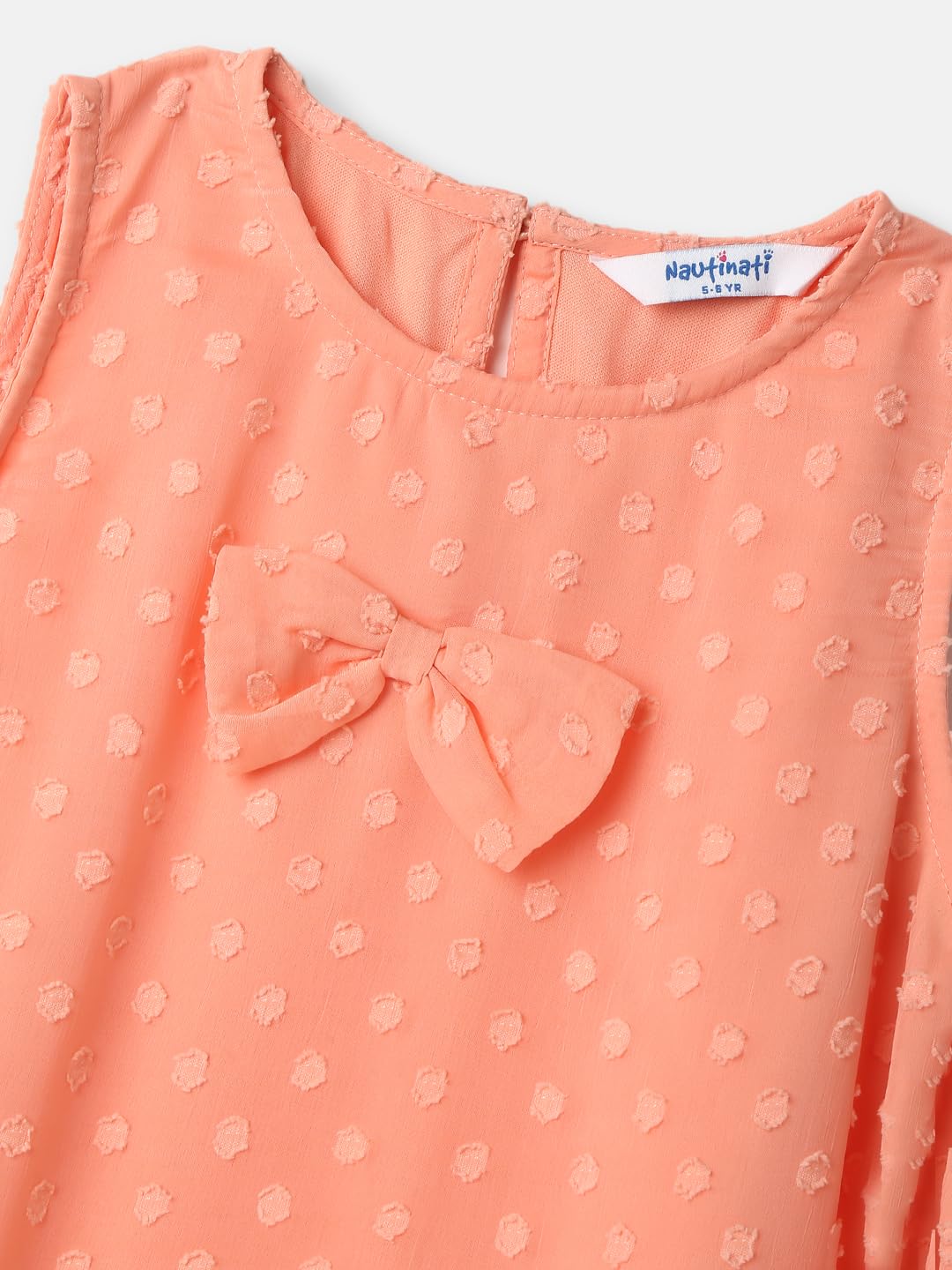 nauti nati Girl's Chiffon Modern Above The Knee Casual Dress