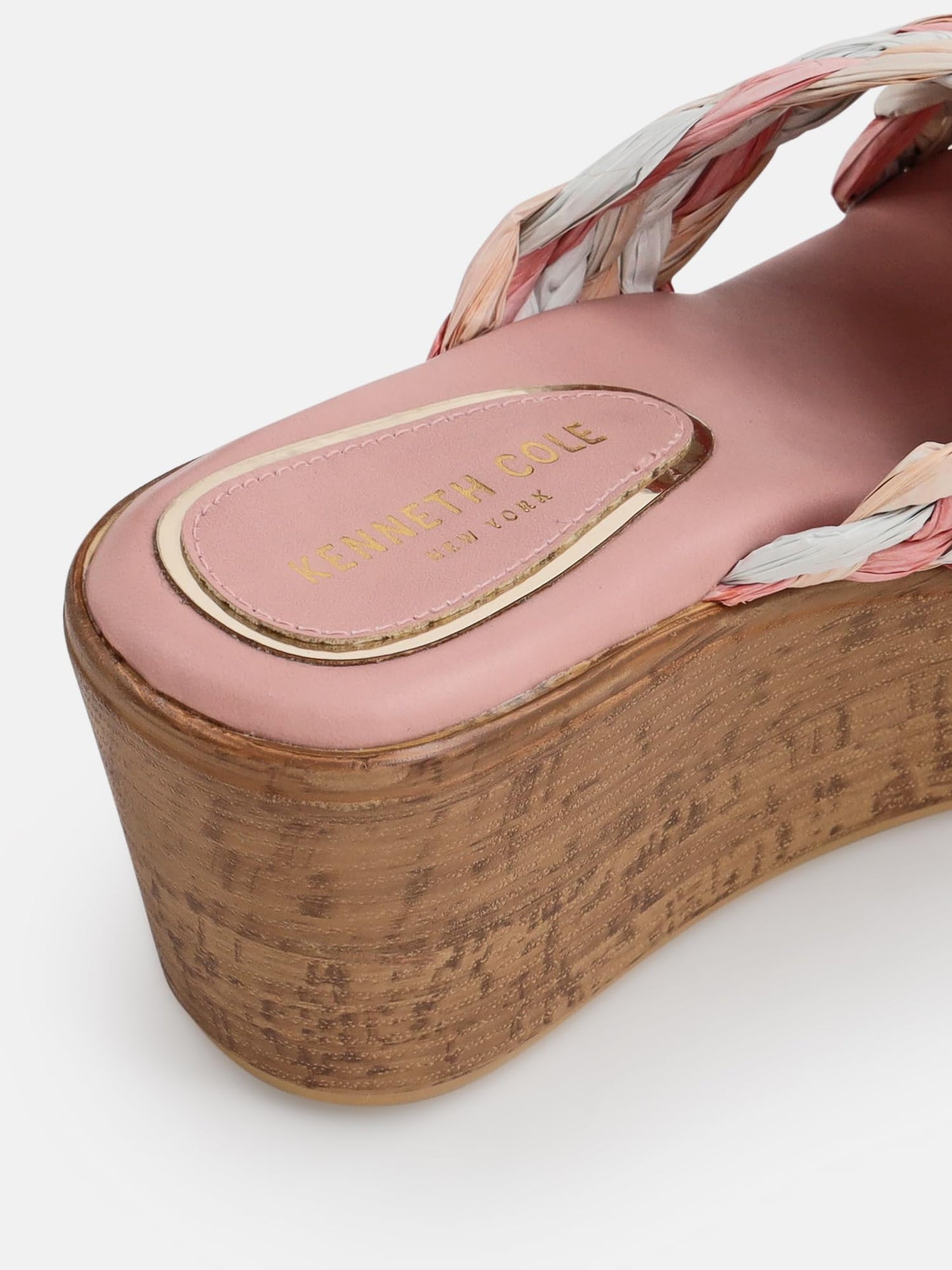 KENNETH COLE Women's Wedge Sandal | Premium Synthetic Upper | Ladies Open-Toe Slip-On, Cushioned Footbed | Sculpted 3-inch Wedge, Braided Criss-Cross Straps