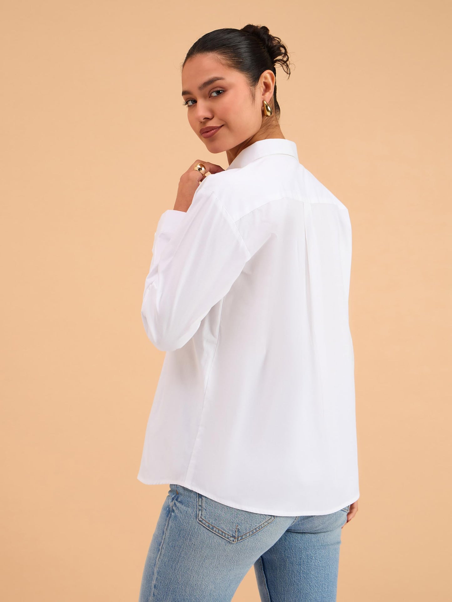 barcino White Poplin Oversized Shirt