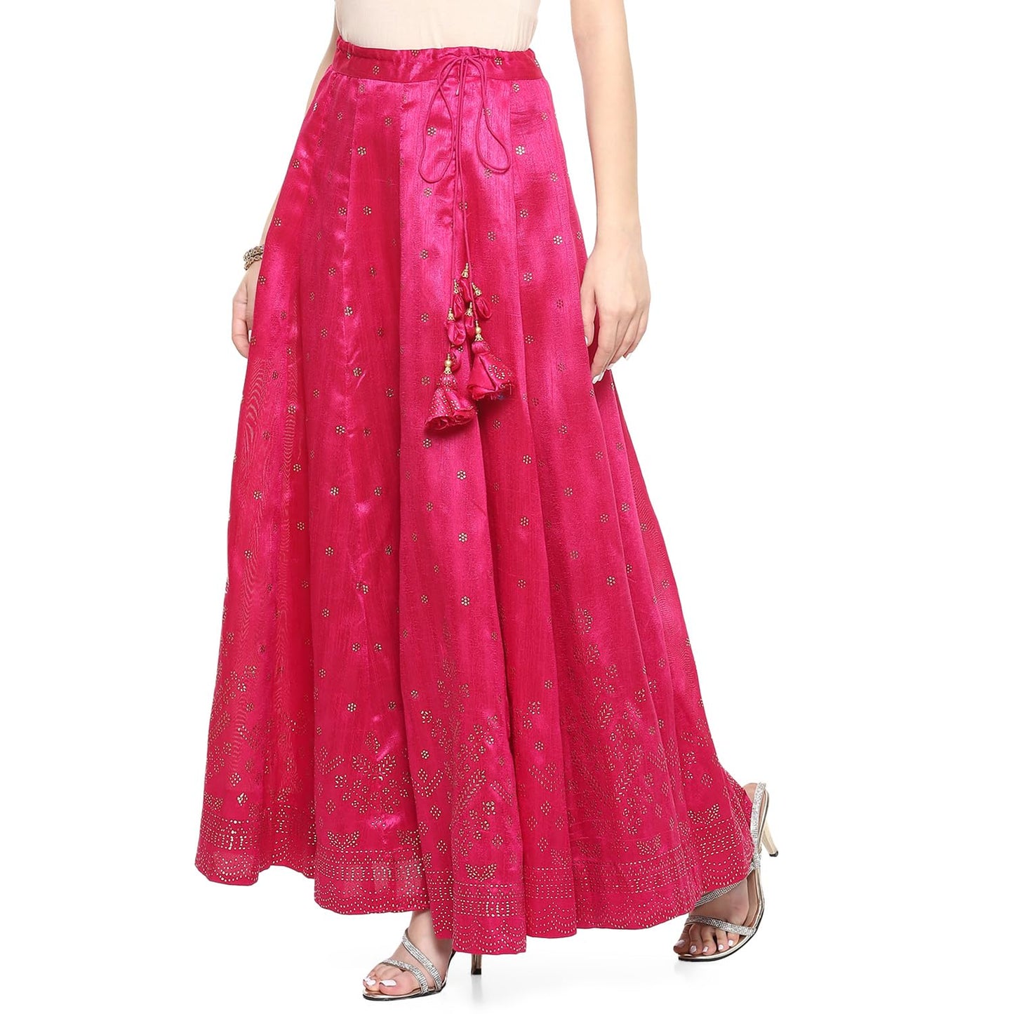 BIBA Women Polyester Printed Skirt Pink