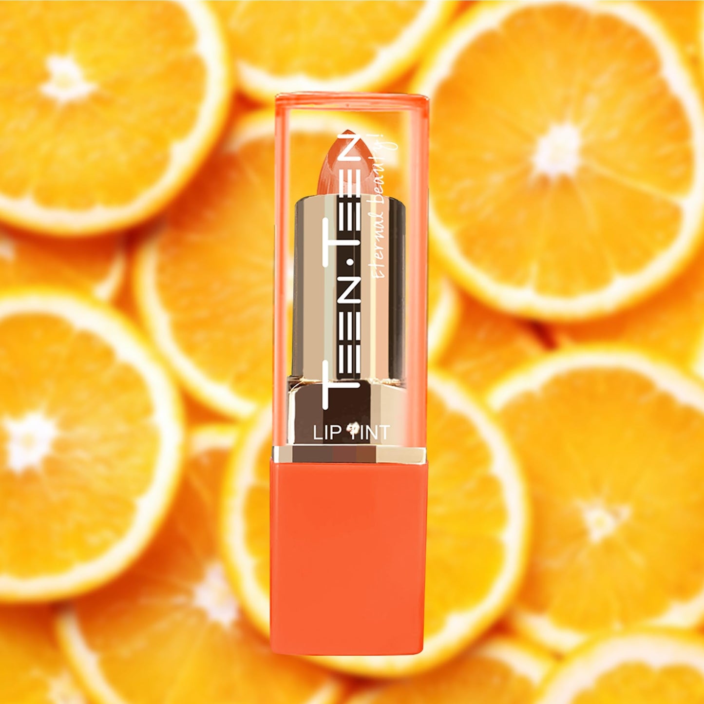 TEEN TEEN Crystal Lipstick Tint Gel & Jelly Formulation | Long-Lasting, Lightweight,Glossy Finish | Hydrating, Tint Blush, Lip Tint | All-Day-Comfort, Orange, 3.5gm