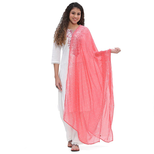 Rangriti Women Coral Polyester Dupatta_FREE SIZE