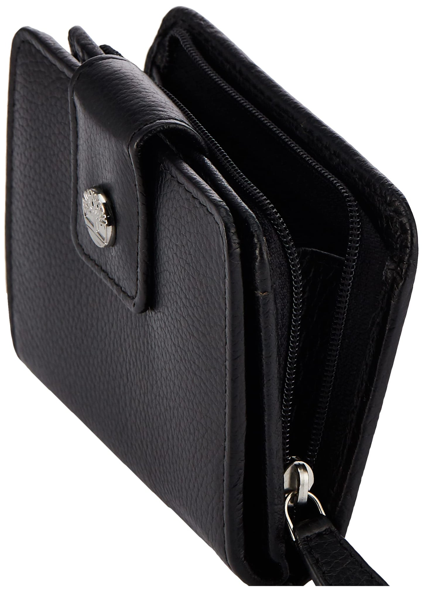 Timberland womens Leather RFID Small Indexer Wallet Billfold, Black, One Size US