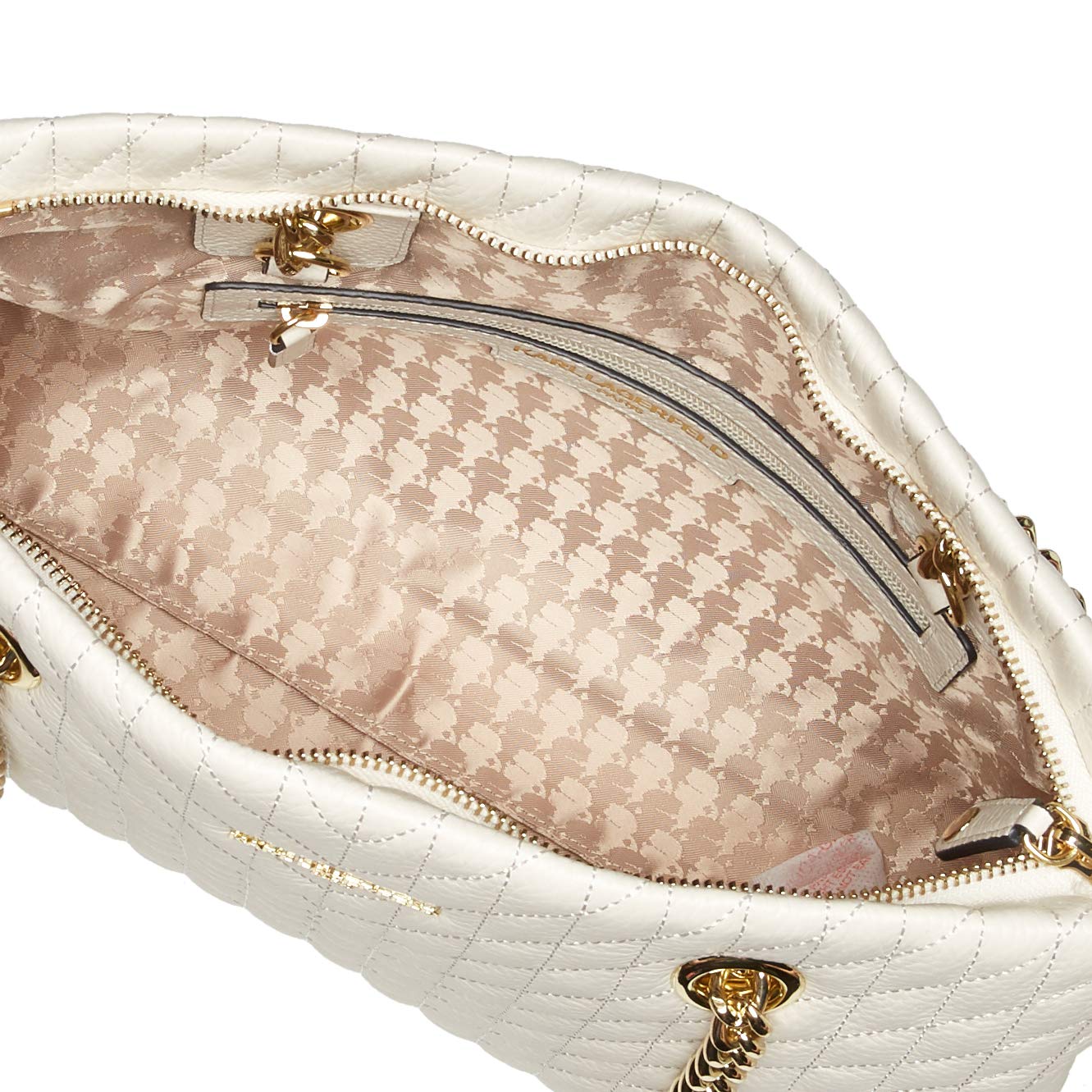 Karl Lagerfeld Paris Womens Karolina Tote Bag, WINTER WHITE, One Size