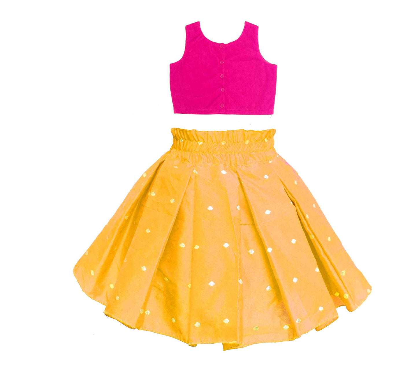 MVD Fashion Girls kids Lehnga choli set regular fit (Rani, Mustured color) (3-4 year)