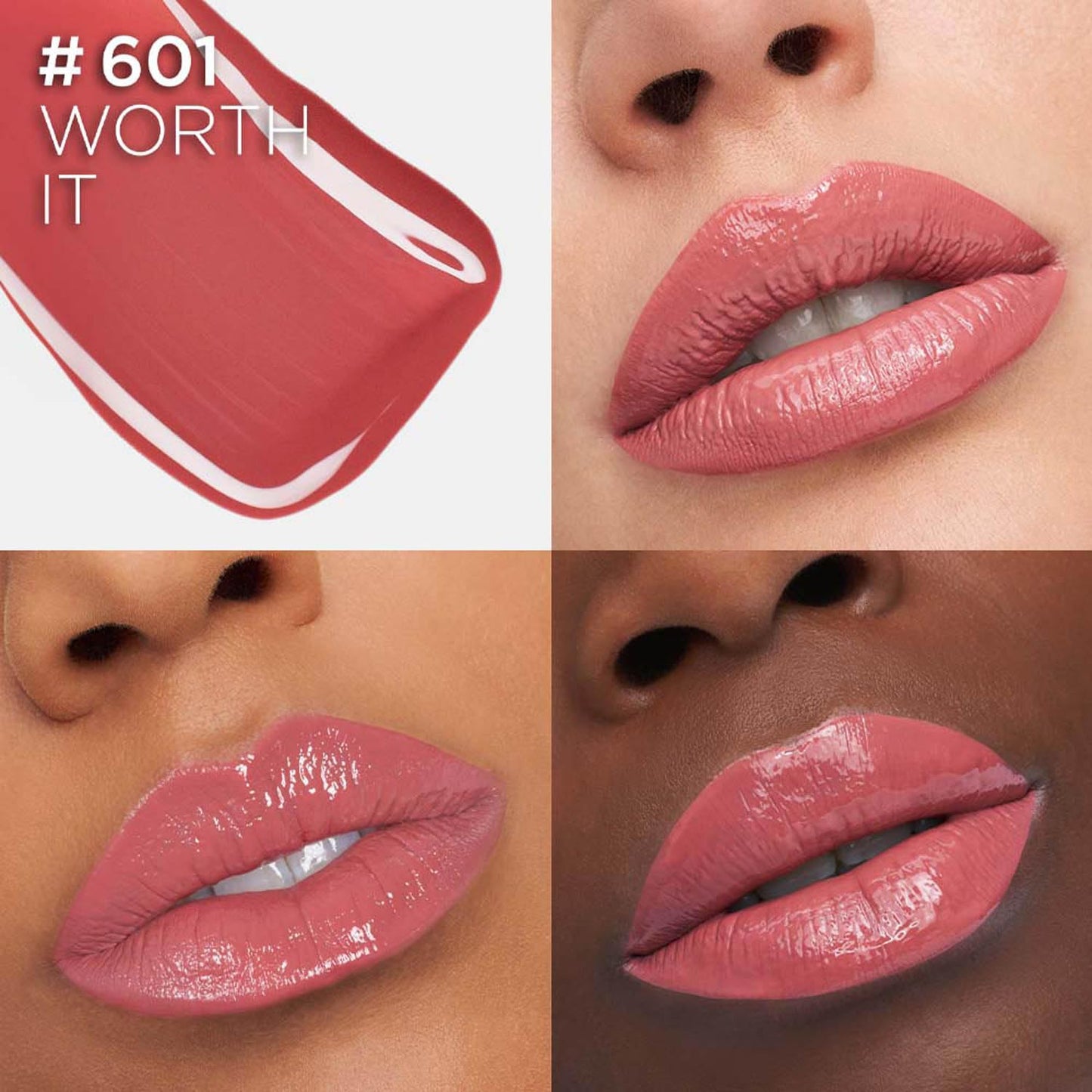 L'Oréal Paris Infallible Laque Resistance Lacquer-Like Shine Finish. 16H longwear lacquer lipstick. High-impact color, zero transfer - 601 Worth It, 4ml