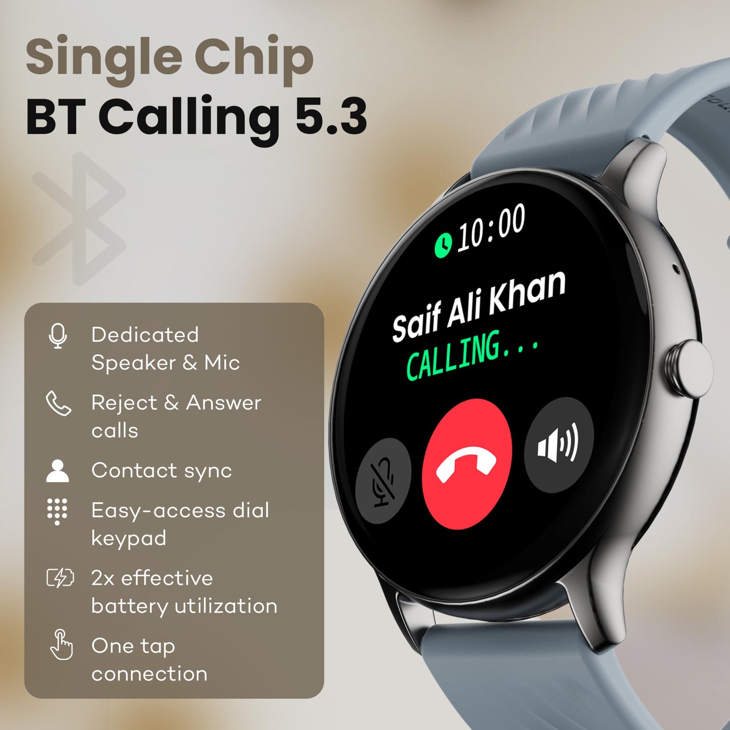 Boult GOBOULT (Formerly Newly Launched Dire Smartwatch 1.38'' 2.5D Curved HD Display, 500 Nits Brightness, IP67, 250+ Watchfaces, 120+ Sports Modes, AI Voice Assistant, SpO2 Monitoring (Denim Blue)