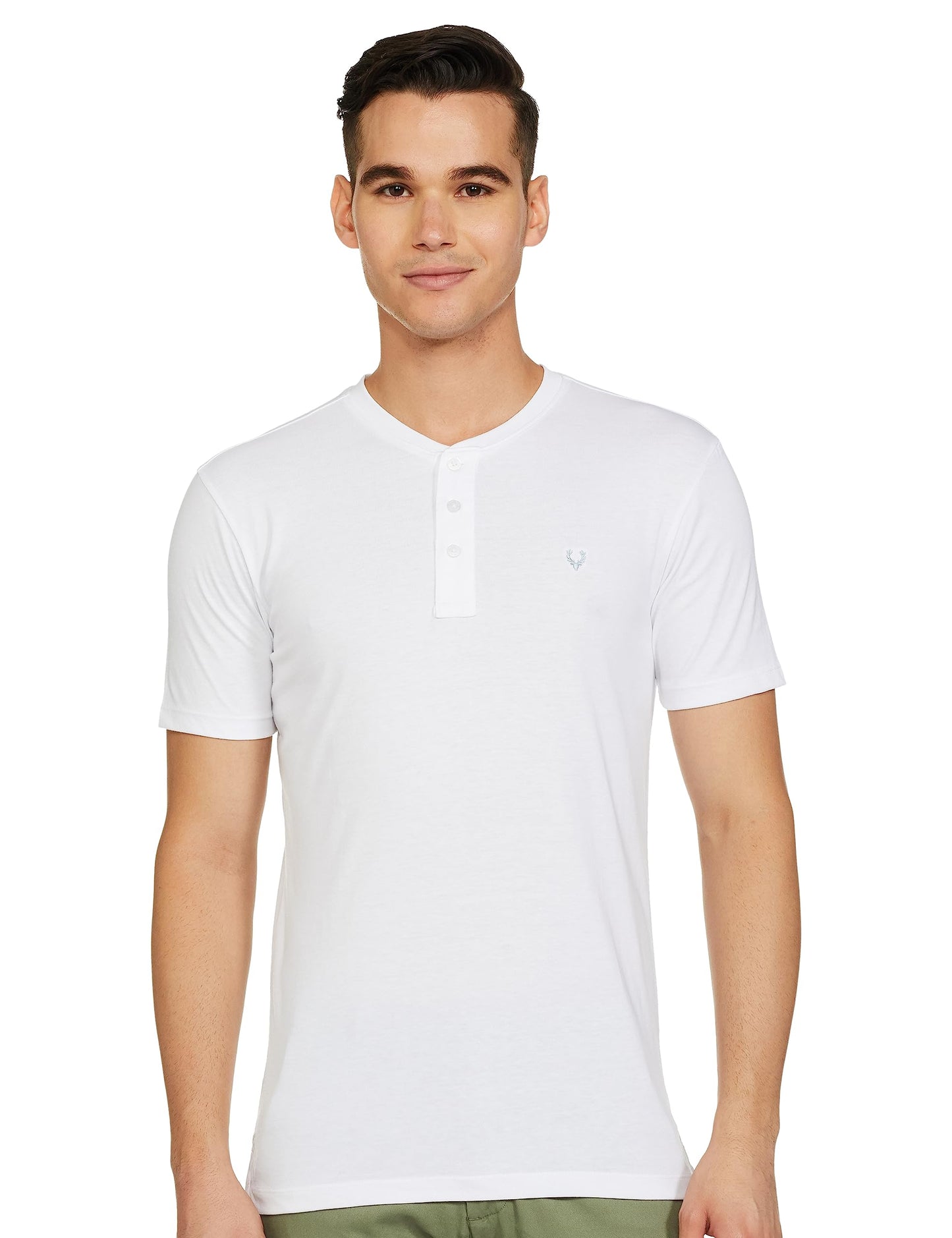 Allen Solly Men's Slim Fit T-Shirt (ASKHCUSGPI38374_White XL)