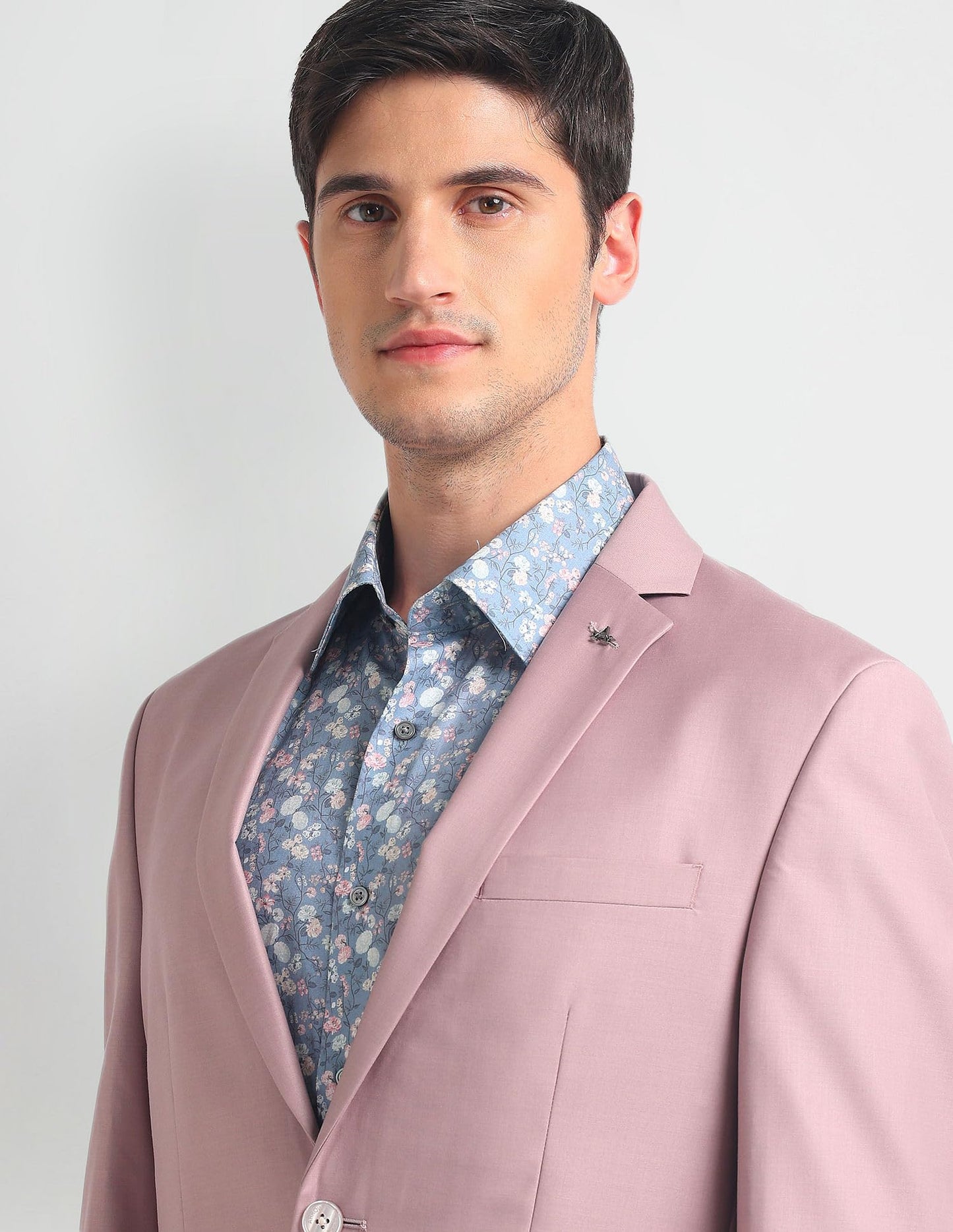 Arrow Men's Polyester Blend Single Breasted Business Suit Pants Set (ARAHSU5563_Pink