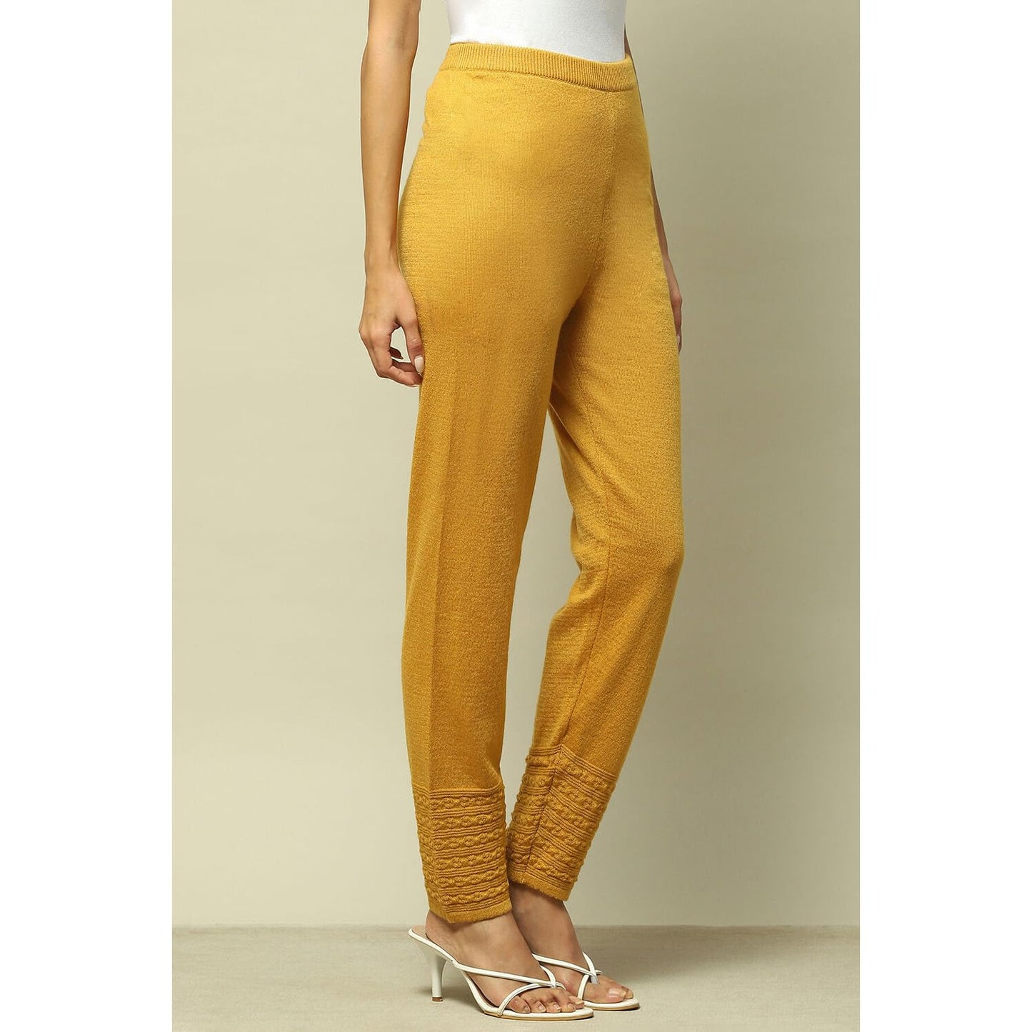 Rangriti Women's Straight Pants (WNTRWR18906AW23MUST_Yellow