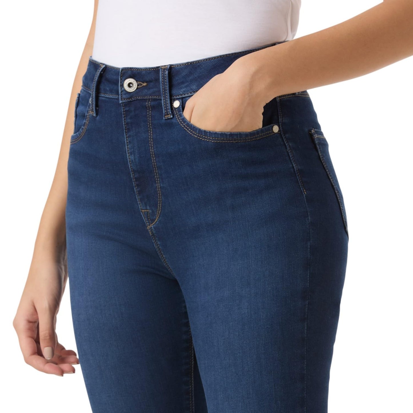 Women Blue Mid Rise Skinny Fit Powerflex Jeans