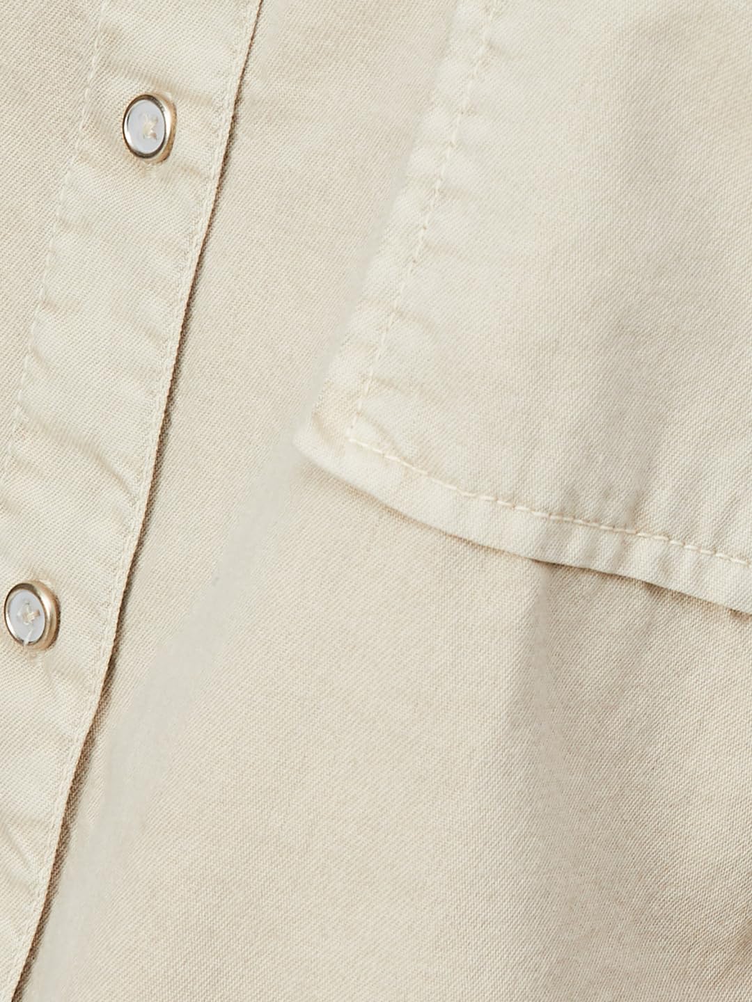 Max Women Solid Oversized Shirt(Beige_L)