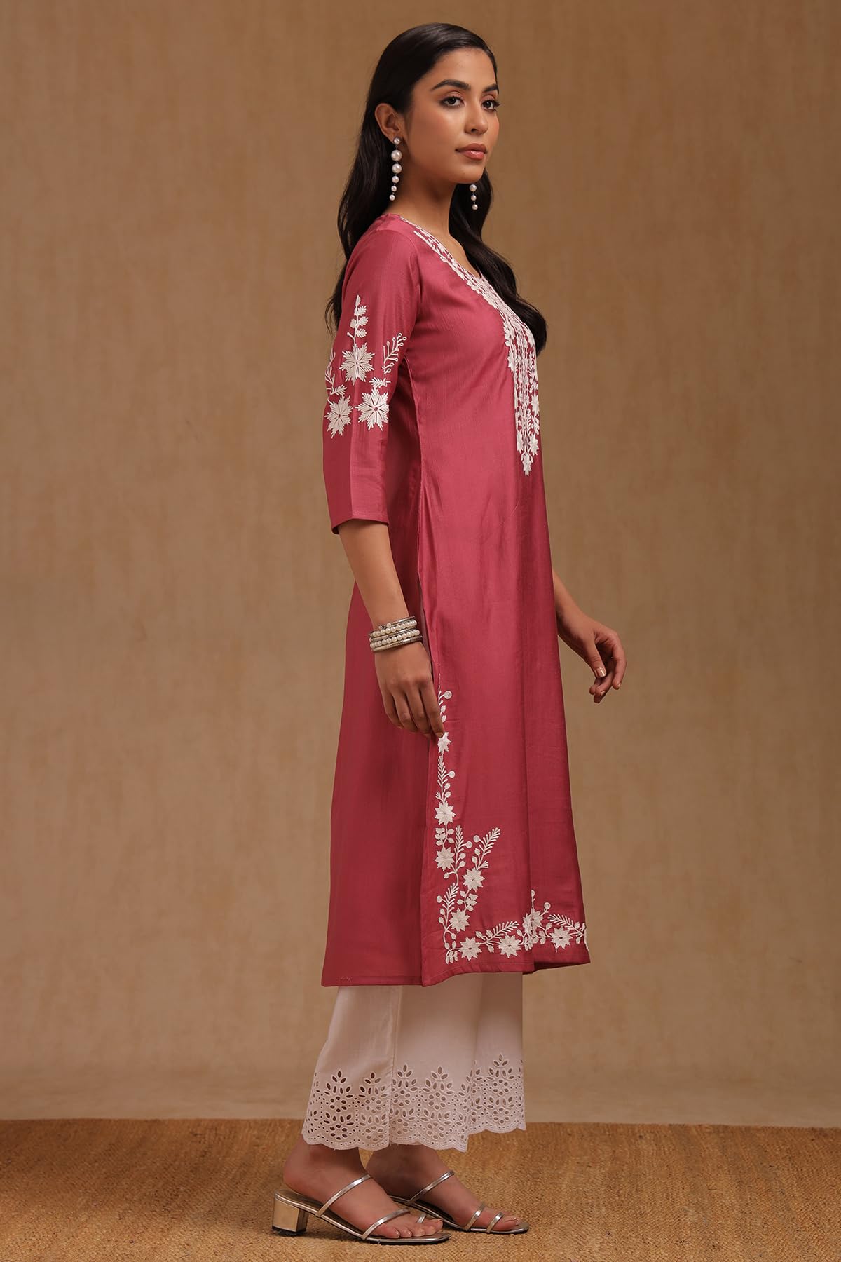 Soch Women's Viscose Blend Embroidered Kurta