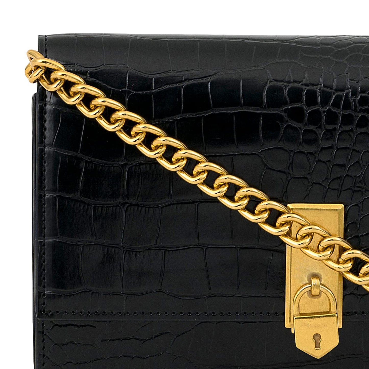 Miraggio Croc-Textured Mila Shoulder Clutch for Women