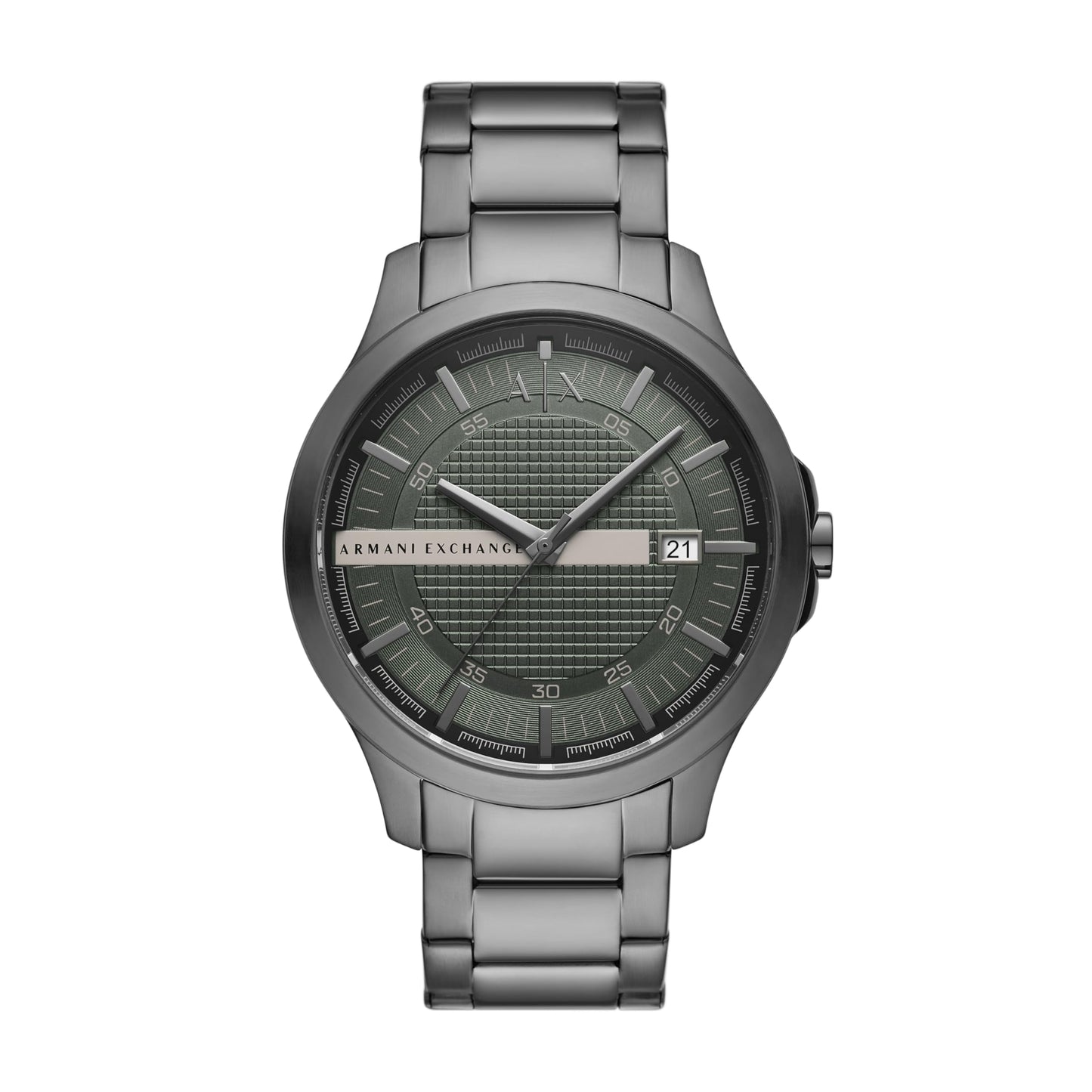 Armani Exchange Stainless Steel Analog Green Dial Men's Watch-Ax2455, Band Color:Gray