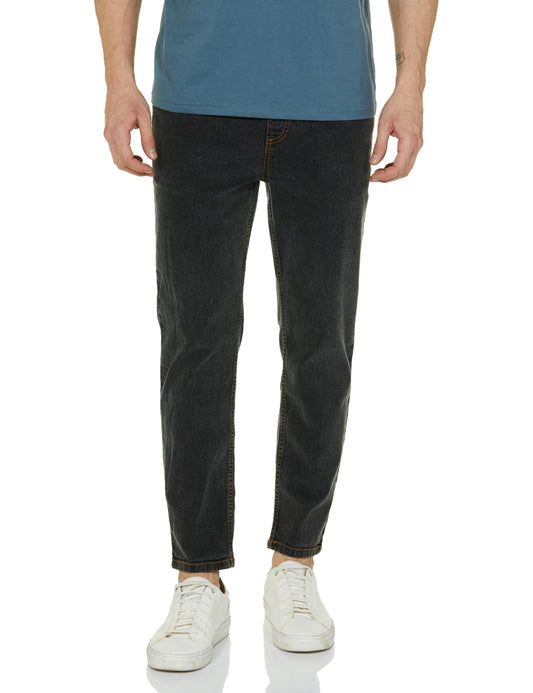INKD Men's Jogger Jeans - Mid-Rise | Cotton Blend | Stretchable Fabric| Elasticated Waistband | Classic 5 Pocket Styling (Graphite, 38)