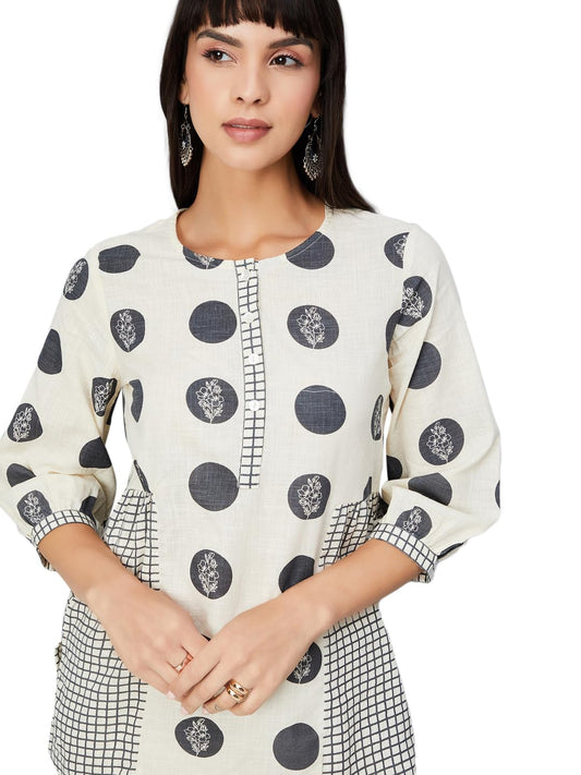 Max Women's Cotton Blend Regular Kurta (SFSKSU25MA_Grey