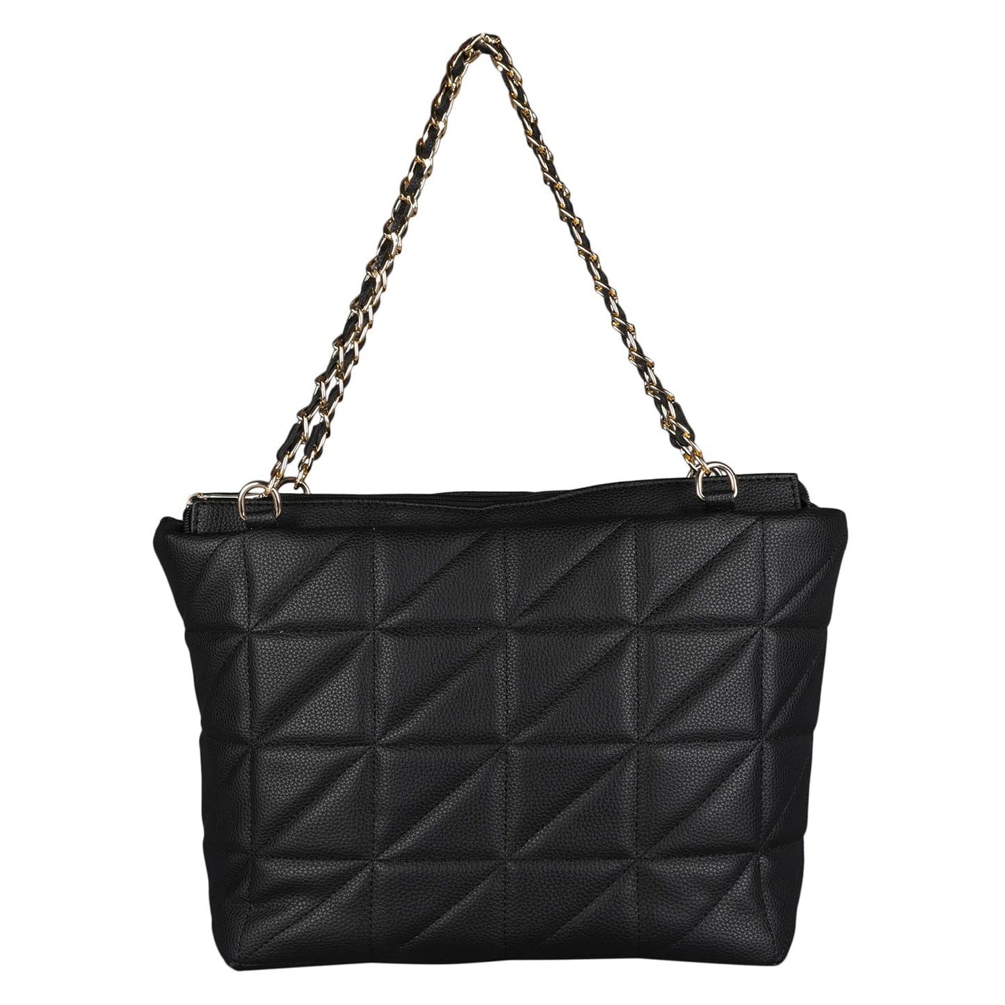 MINI WESST Women's Black Solid/Plain Pattern Shoulder Bag for Office and College