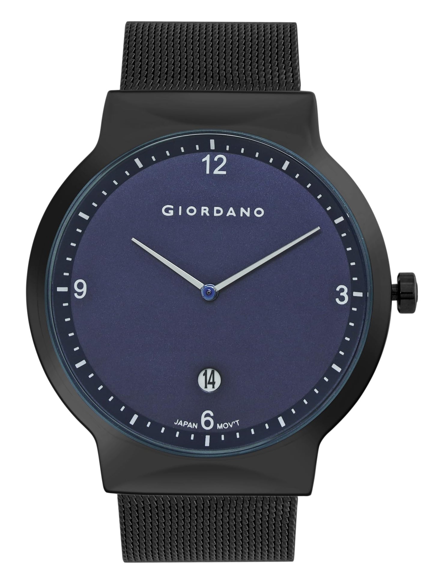 Giordano Casual Wrist Watch for Men Mesh Metal Strap Round Dial| 2 Hand Mechanism Analog Watch - GZ-50057