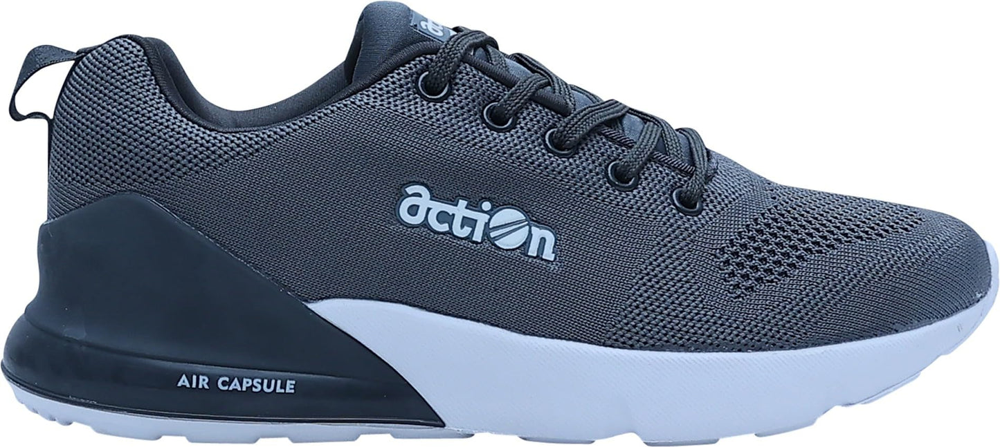 Action Men's Grey Sports Running Shoes (AM 1024-GY-WHT)