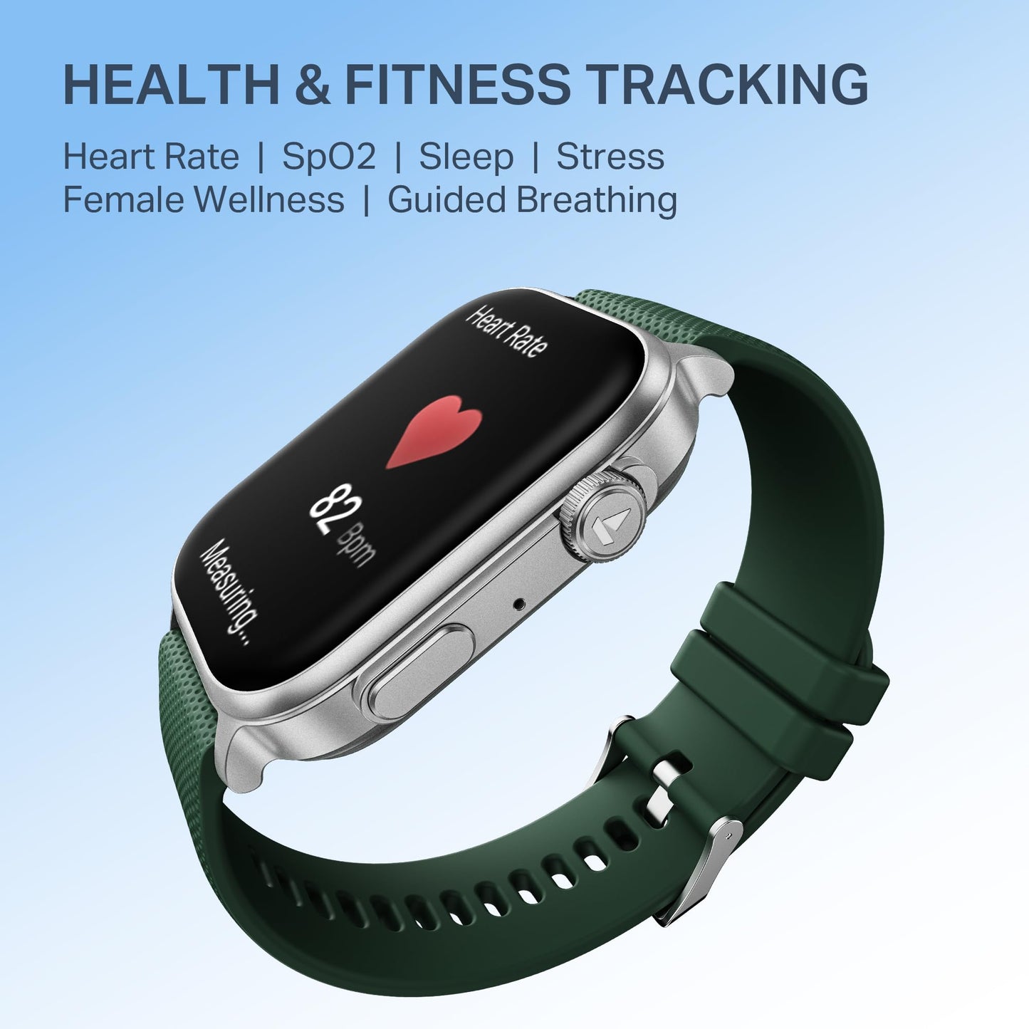 boAt New Launch Storm Infinity Max, 20 Days Maximum Battery, Biggest Battery Capacity Ever! 2.01" (5.1cm) Display, Functional Crown, AI Nudges, BT Calling, Smart Watch for Men & Women (Deep Green)