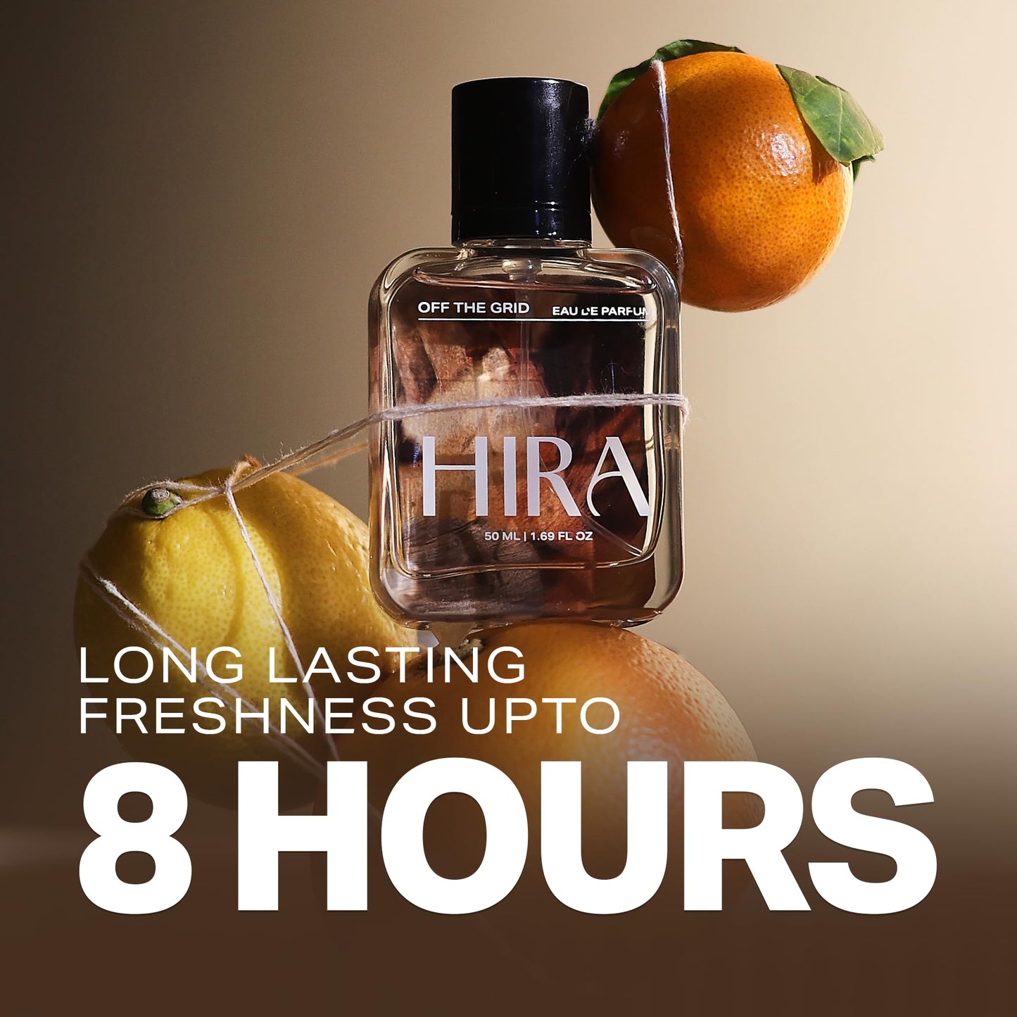 HIRA Off The Grid Perfume for Men | Perfume for Men Long Lasting Smell | Best Men Perfume with Earthy & Citrus Notes | Fresh Everyday Fragrance | 50ml Eau De Parfum for Men