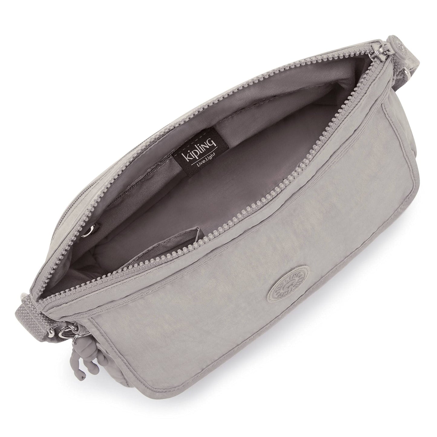 Kipling Aisling Crossbody Bag, Grey Gris, 12"L x 8.87"H x 4"D