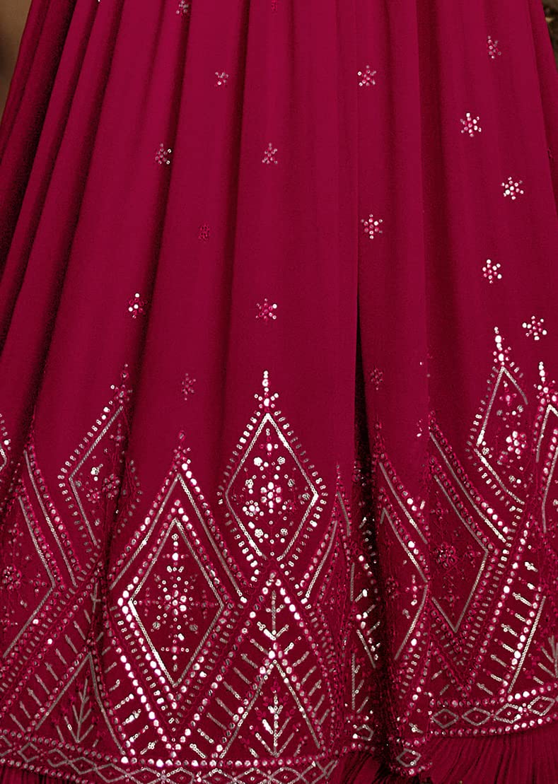 RUDRAPRAYAG Georgette Embroidered free Size Anarkali Gown For Women