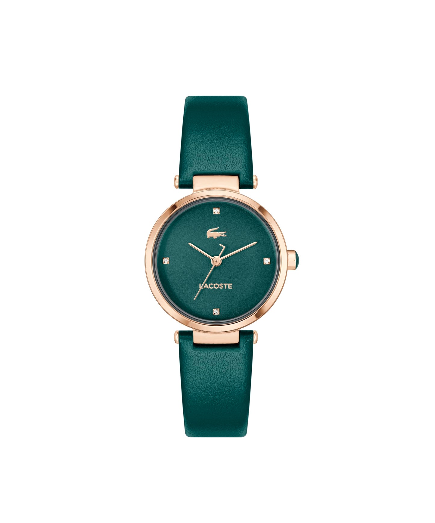 Lacoste Orba Qtz Basic Slim Green Round Dial Women's Watch|Leather Material|Multi Color Band - 2001424