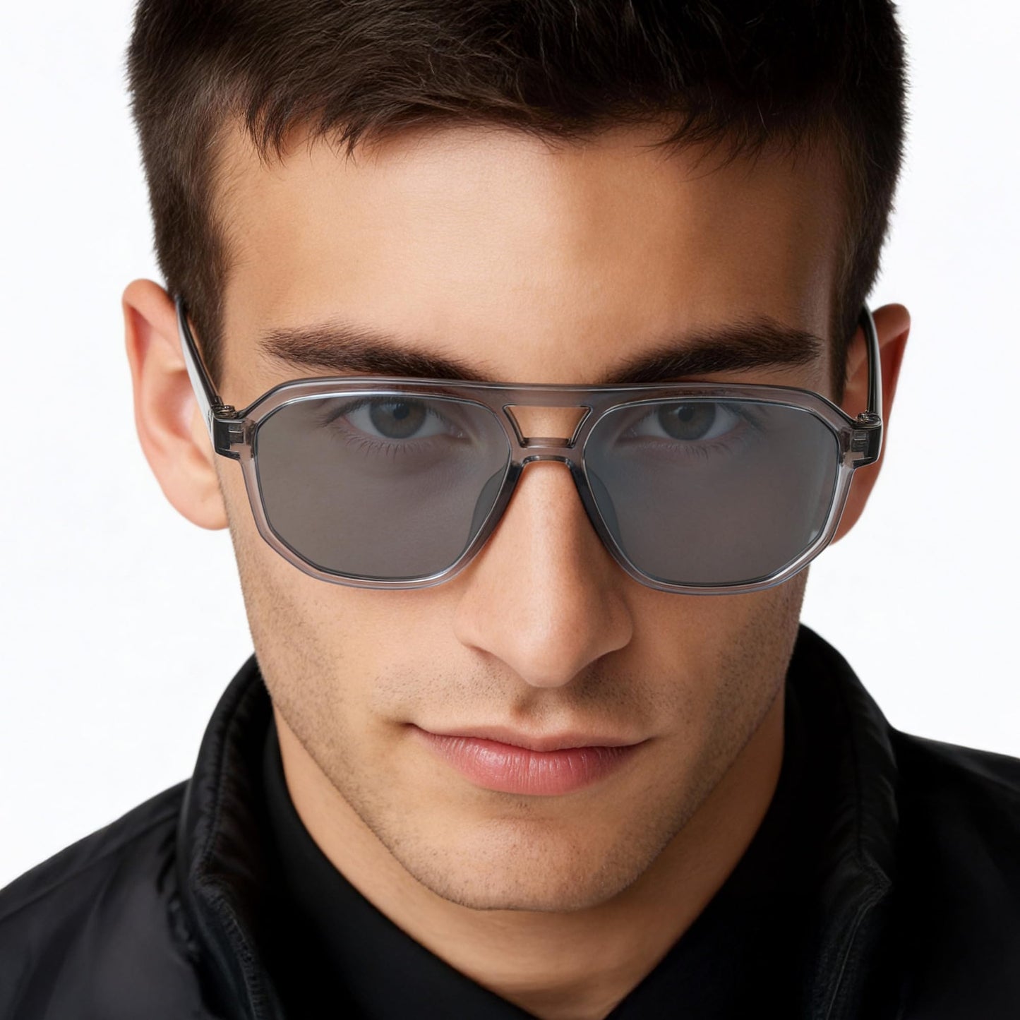 Vincent Chase by Lenskart | Grey Hexagonal Stylish Sunglasses | UV Protected | For Men & Women | Large | VC S13833