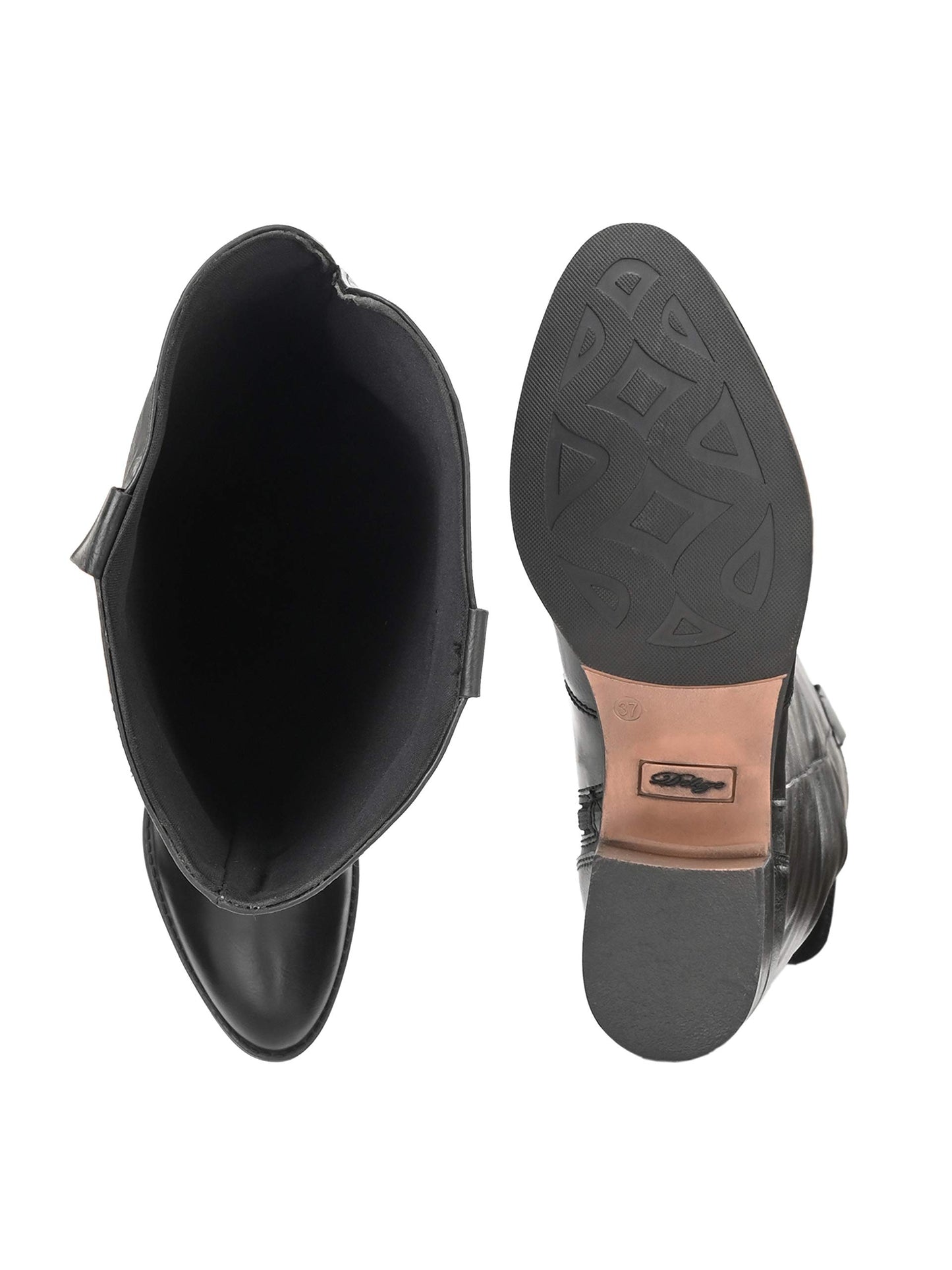 Delize Women's Thigh high Boots (Black, Numeric_6)